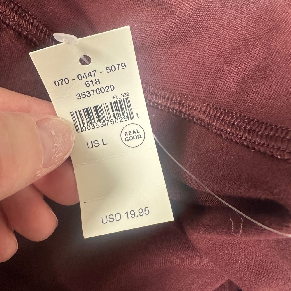 OFFLINE by Aerie OG Legging Burgundy Maroon High Rise Cotton Blend Large NWT - Picture 5 of 6